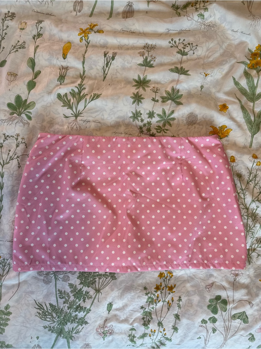 Polka Dot Pink Mini Skirt with Built in Shorts - Picture 2 of 4